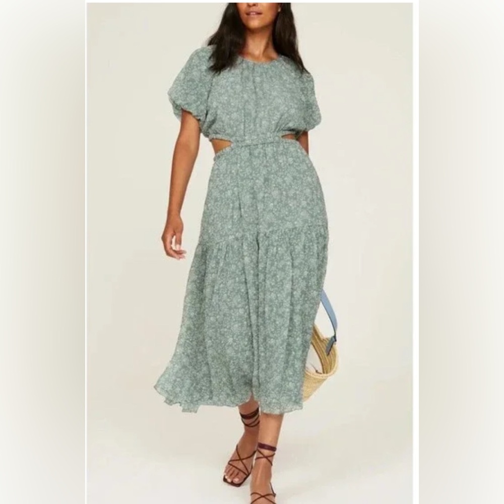 Madewell Green Floral Midi Dress - Picture 2 of 10